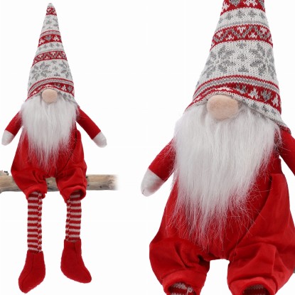 Skrzat świąteczny w sweterkowej czapce - 50 cm