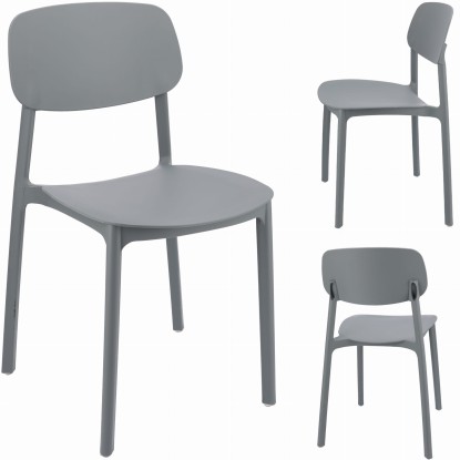 Krzesło LARA plastikowe szare 