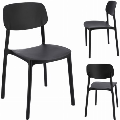 Krzesło LARA plastikowe czarne
