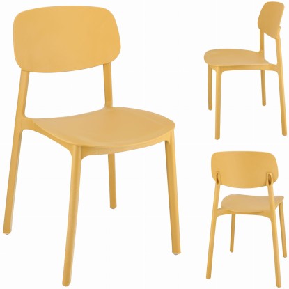 Krzesło LARA plastikowe musztardowe