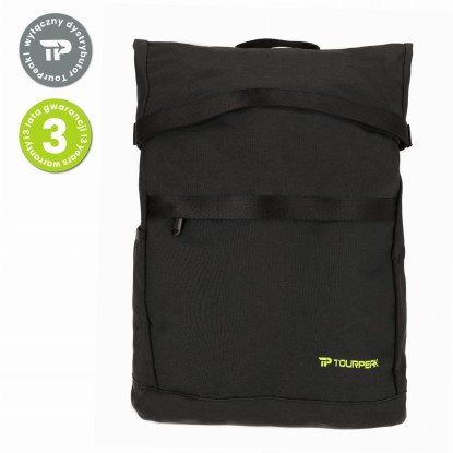 Plecak wycieczkowy TOURPEAK - czarny z zapięciem typu rolltop