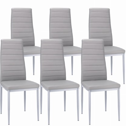 Krzesło VERUM ekoskóra szare - 6 sztuk