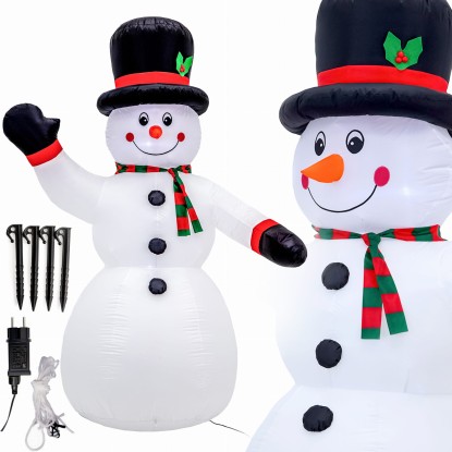 Bałwan nadmuchiwany duży świecący LED - 195 cm