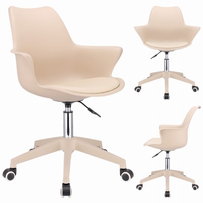 Krzesło INEZ skandynawskie obrotowe beżowe
