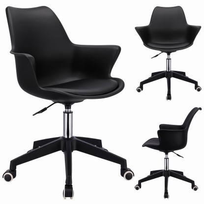 Krzesło INEZ skandynawskie obrotowe czarne