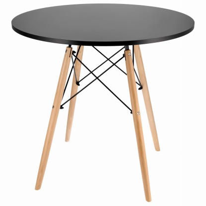 Okrągły stół 80 cm praktyczny - czarny