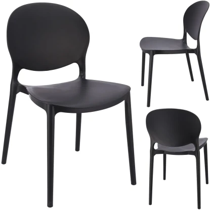 Krzesło JUSTIN plastikowe czarne