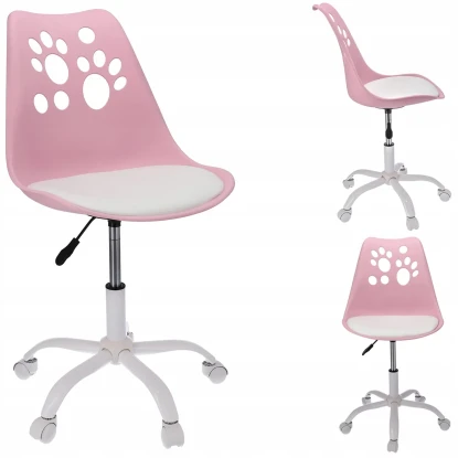 Krzesło obrotowe JOY - różowo-białe