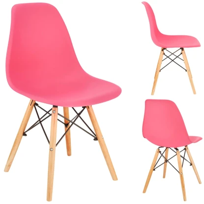 Krzesło EVA skandynawskie plastikowe różowe
