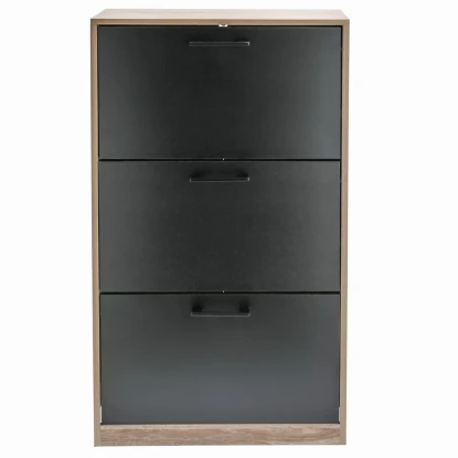 Szafka na buty 3 komorowa - czarna