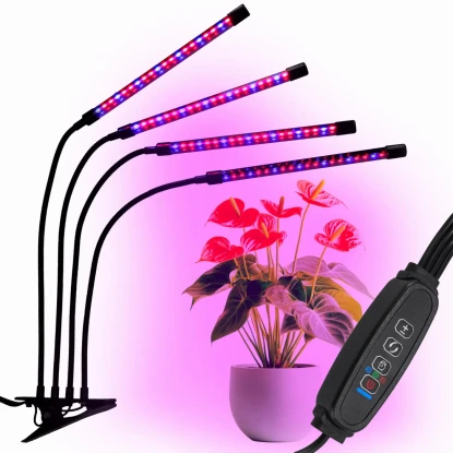 Lampa LED do wzrostu roślin 80 diod TIMER 25 W z zasilaczem sieciowym