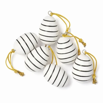 Dekoracja drewniana do powieszenia jajko 6 szt