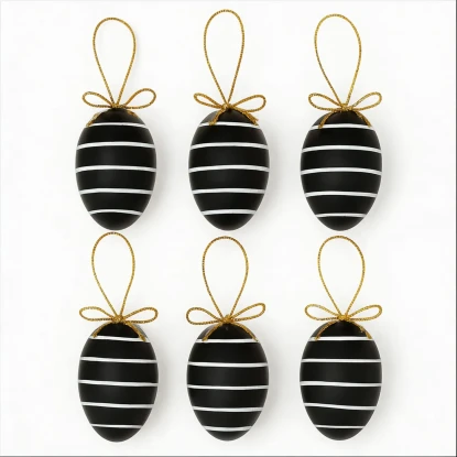 Dekoracja drewniana do powieszenia jajko 6 szt.