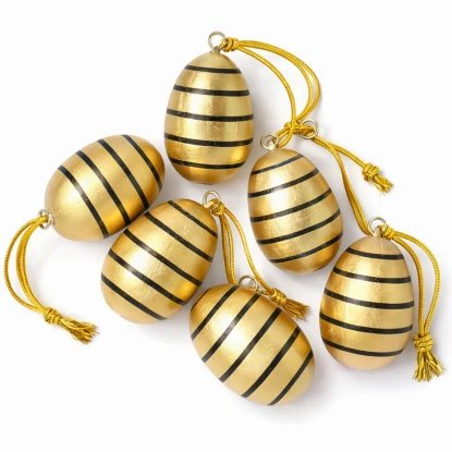 Dekoracja drewniana do powieszenia jajko 6 szt. 