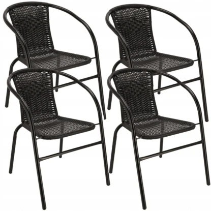 4 x Krzesło ogrodowe BISTRO - czarne