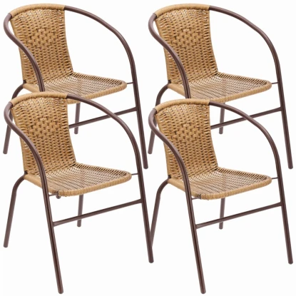 4 x Krzesło ogrodowe BISTRO - beżowe 