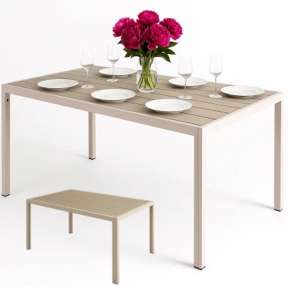 Stół aluminiowy ogrodowy - prostokątny