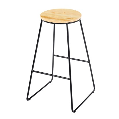 Krzesło barowe HOKER drewniane do kuchni - czarne