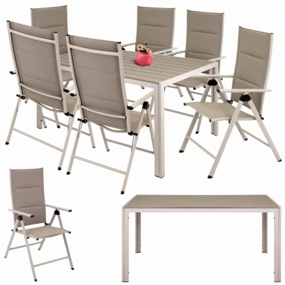 Zestaw mebli ogrodowych - 6 x krzesło i stół