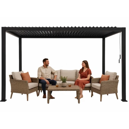 Pergola ogrodowa 3x4 m regulowany dach - antracyt 