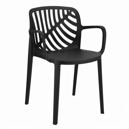 Krzesło ogrodowe TEREV plastikowe z ochroną UV - czarne