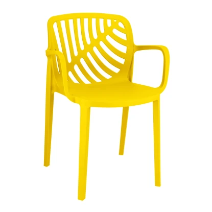 Krzesło ogrodowe TEREV plastikowe z ochroną UV - żółte