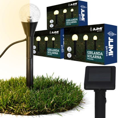 Girlanda solarna 30 LED wbijana - ciepły biały