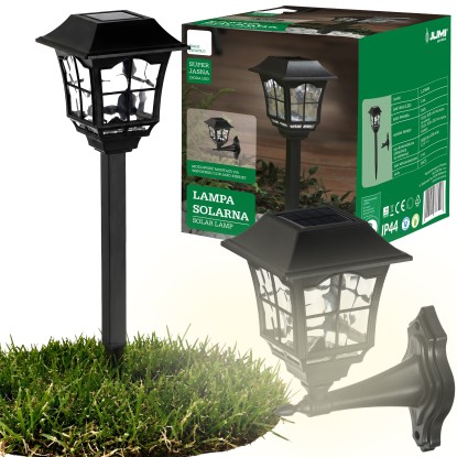 Lampa solarna 1 LED 2w1 wbijana kinkiet - ciepły biały