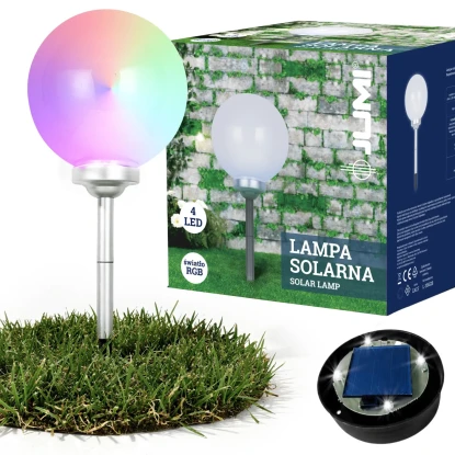 Zestaw lamp solarnych 4 LED kula 3 sztuki - RGB
