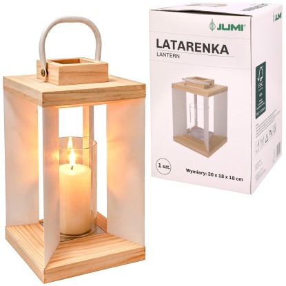 Latarenka ogrodowa 30 cm - drewniany lampion