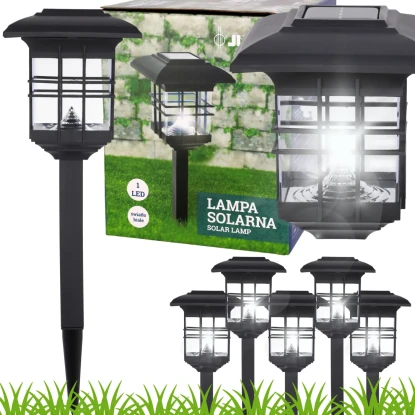 Zestaw lamp solarnych 1 LED latarenka 5 sztuk - ciepły biały