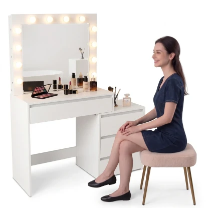 Toaletka kosmetyczna z lustrem 12 LED HOLLYWOOD