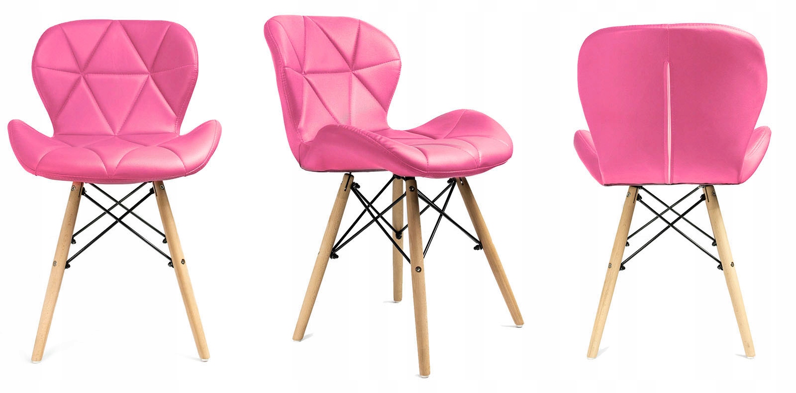 krzesła tapicerowane różowe Jumi