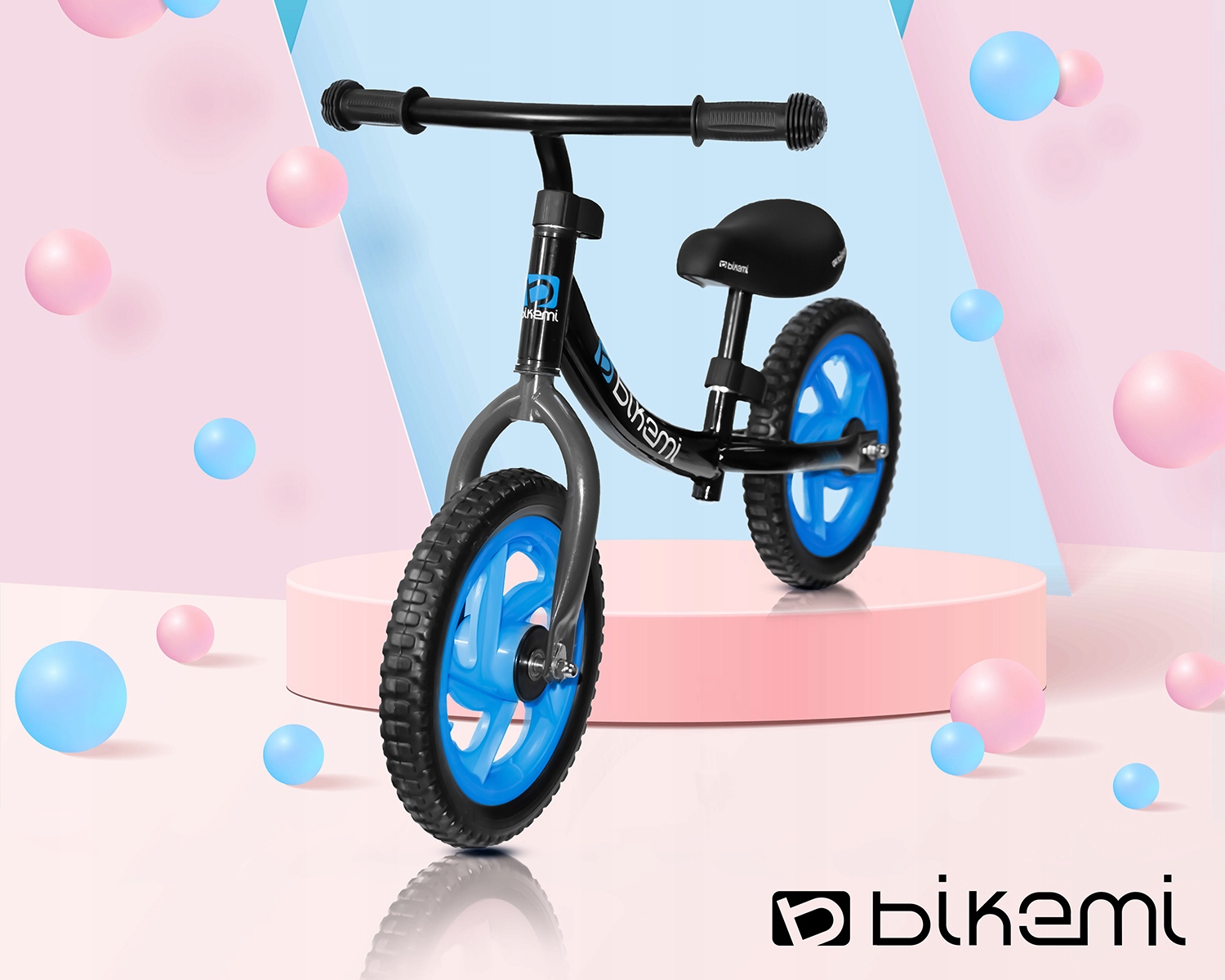 niebieski rowerek biegowy najwyższej jakości Bikemi od Jumi