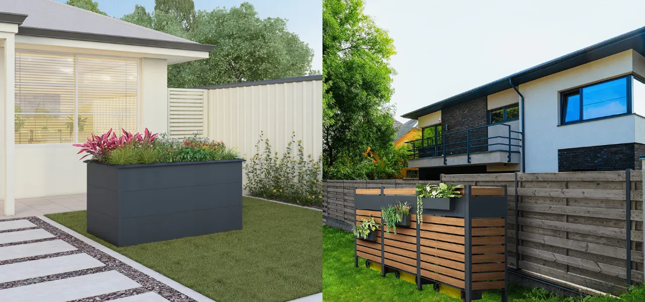 skrzynki na kwiaty i osłony na kosze w Jumi - architektura ogrodowa