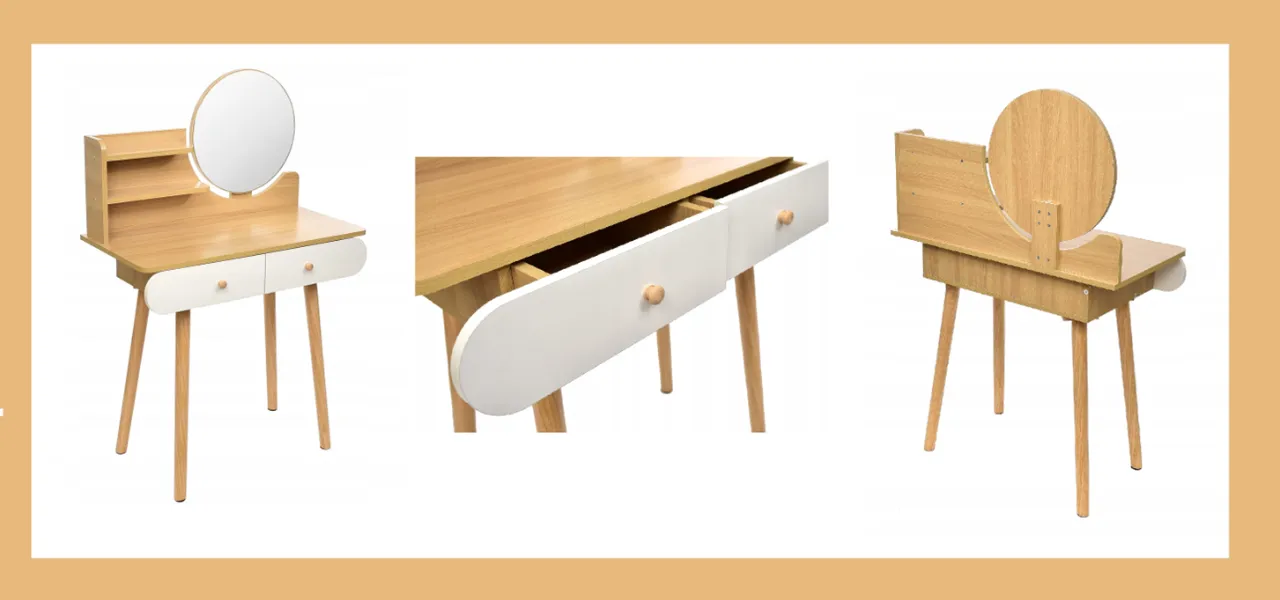 drewniana toaletka scandi w promocji