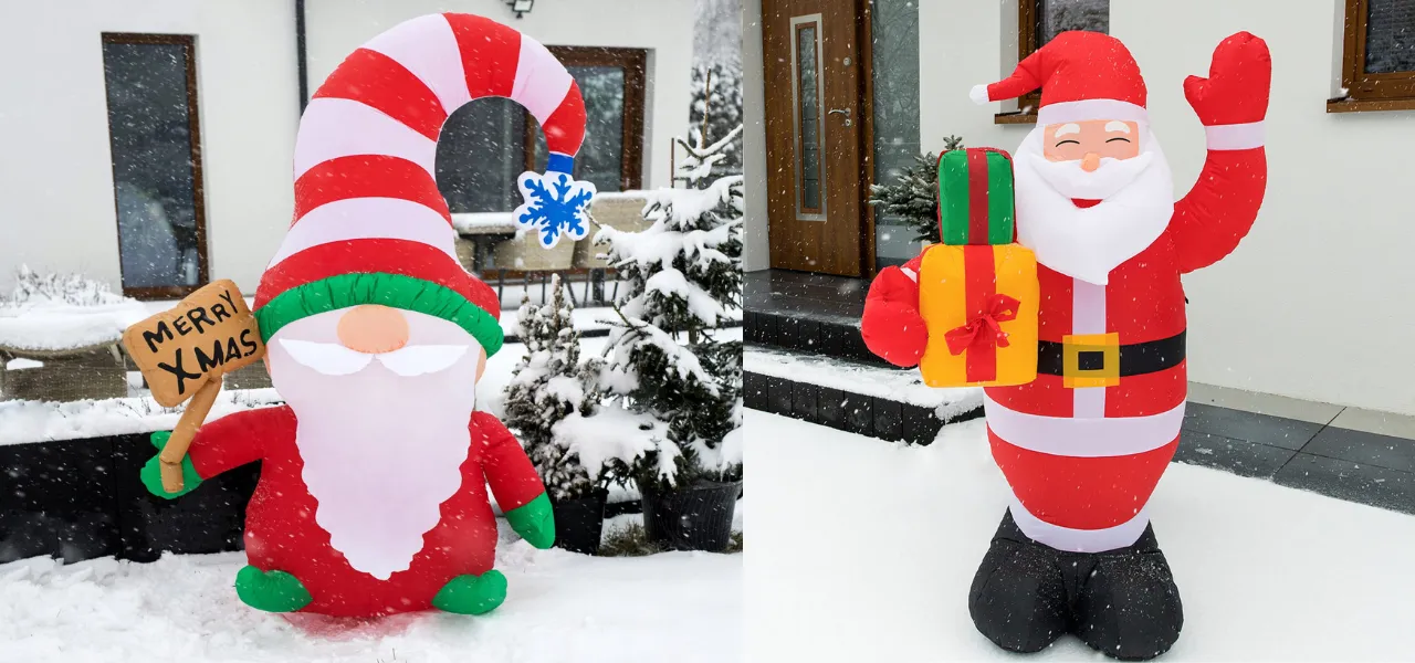 dekoracja świąteczna zewnętrzna - mikołaj nadmuchiwany