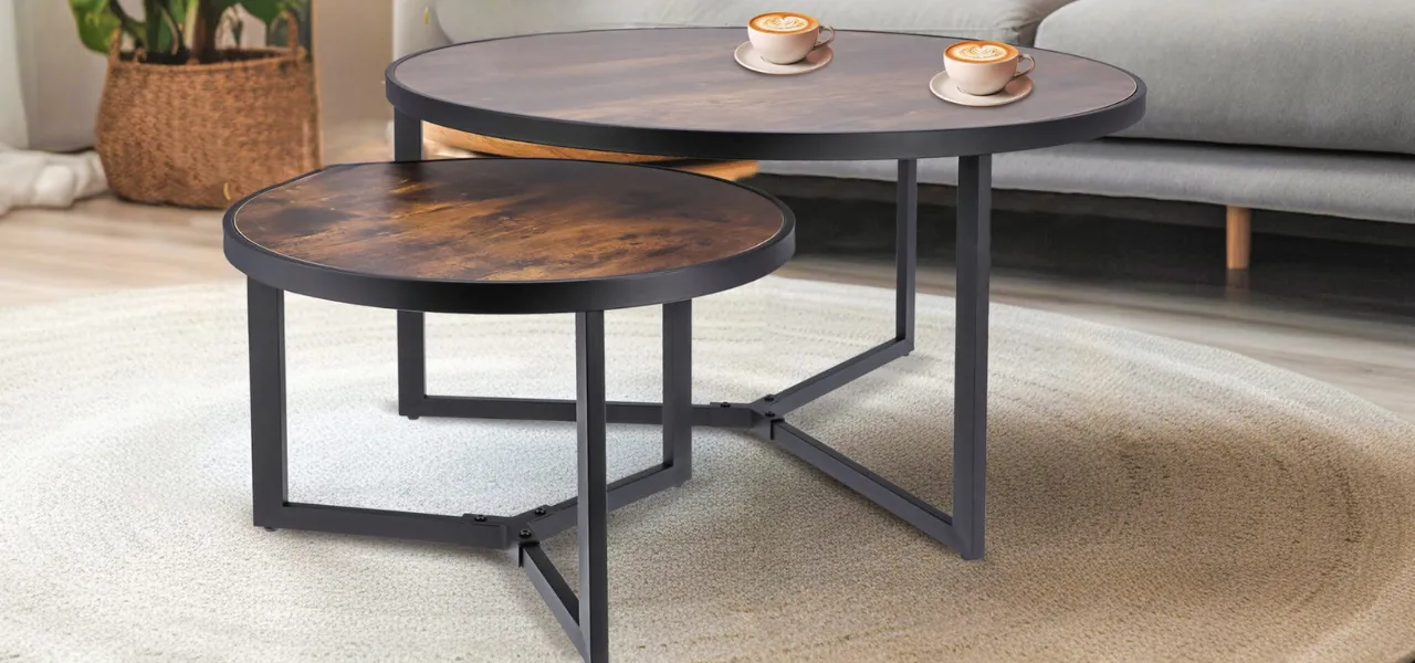 stoły i stoliki kawowe JUMI - zestaw stolików loftowych