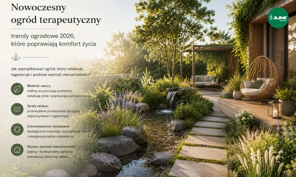 Nowoczesny ogród terapeutyczny - trendy ogrodowe 2026, które poprawiają komfort życia